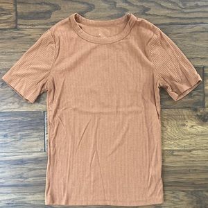 A New Day, size small, ribbed, camel brown color T-shirt